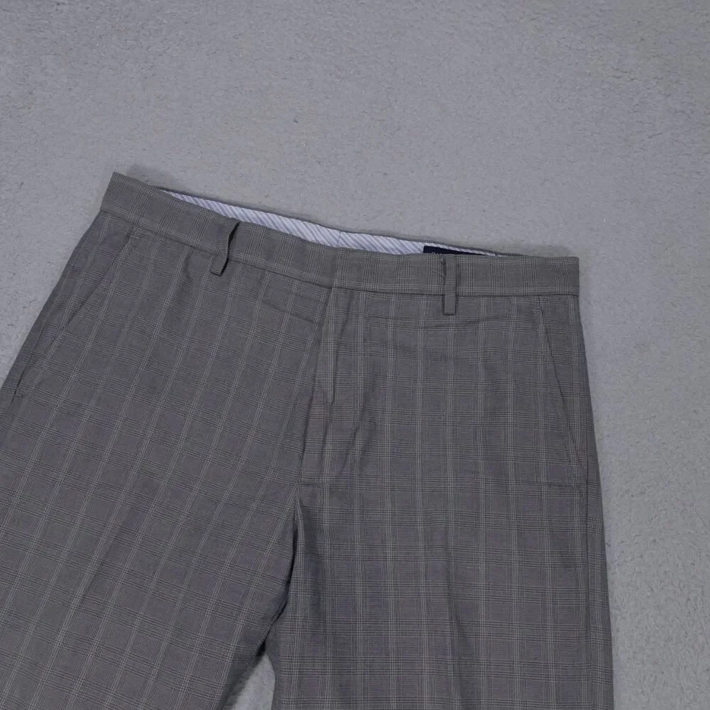 Y2K Banana Republic Pants 32x32 Mens Flat Front Straight Wide Leg Gray Cotton